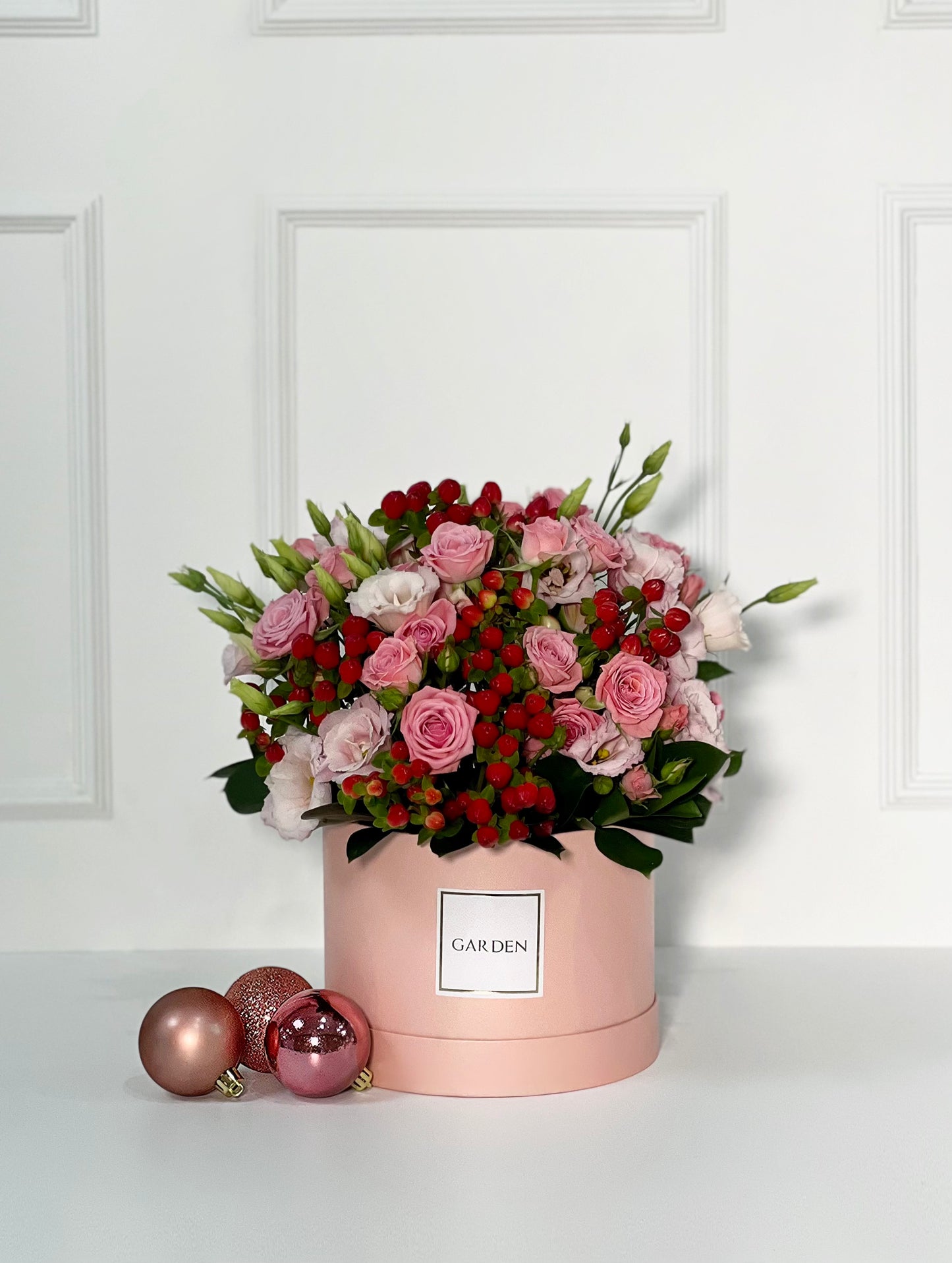 BOX CHRISTMAS PINK L COM HYPERICUM