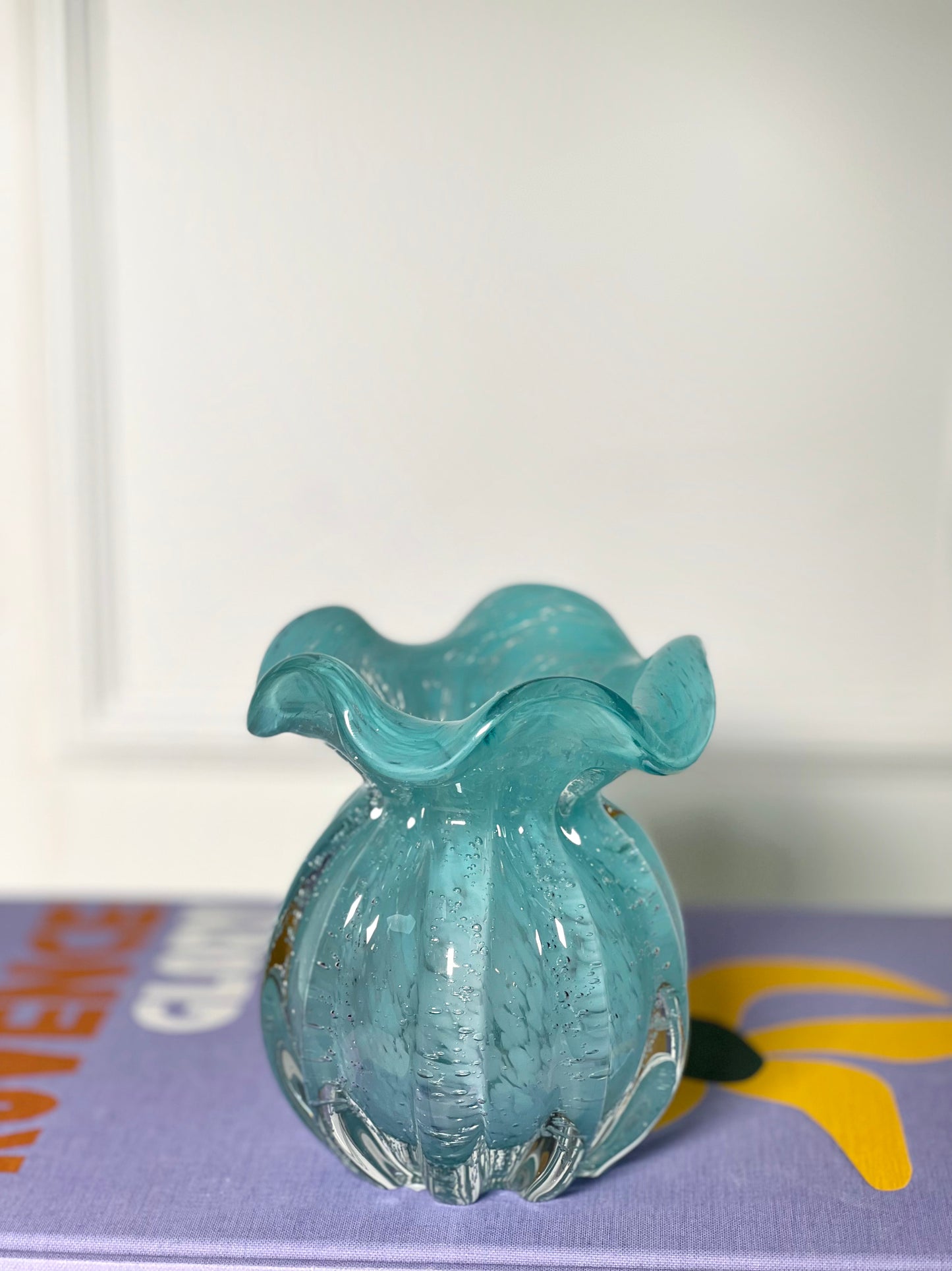VASO UNITÁRIO MURANO CANDY BLOOM BLUE