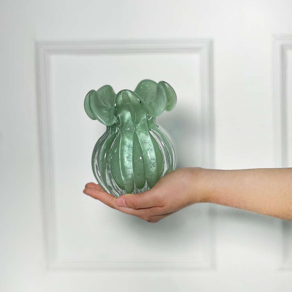 VASO UNITÁRIO MURANO CANDY BLOOM LIGHT GREEN
