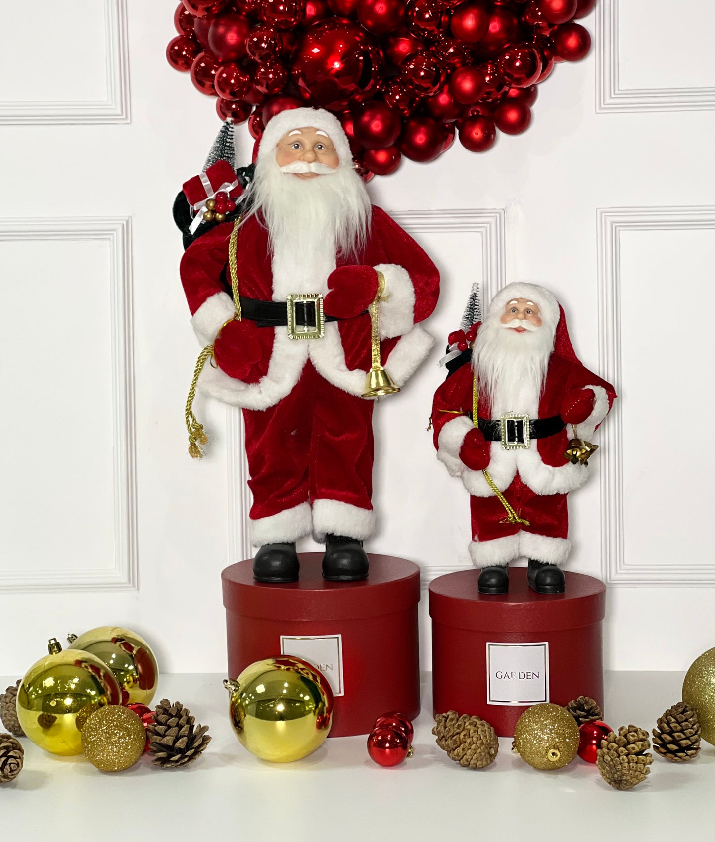 PAPAI NOEL COM SINOS H30 CM