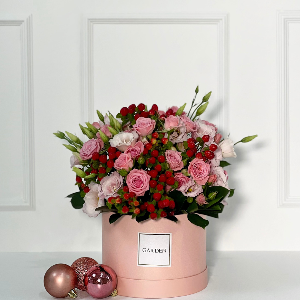 BOX CHRISTMAS PINK L COM HYPERICUM