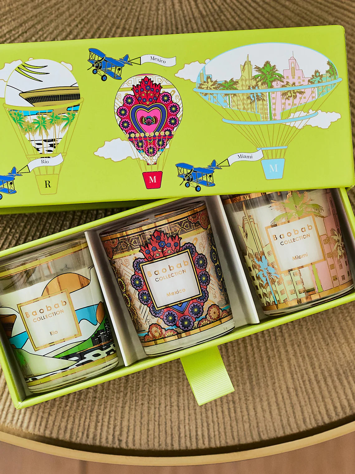 MY FIRST BAOBAB TRAVEL SET 3 VELAS RIO-MEXICO-MIAMI