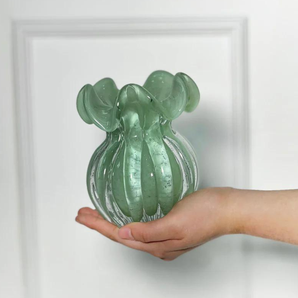VASO UNITÁRIO MURANO CANDY BLOOM LIGHT GREEN