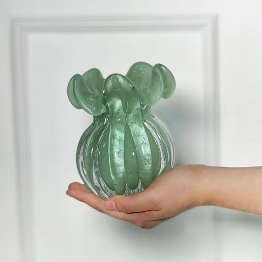 VASO UNITÁRIO MURANO CANDY BLOOM LIGHT GREEN