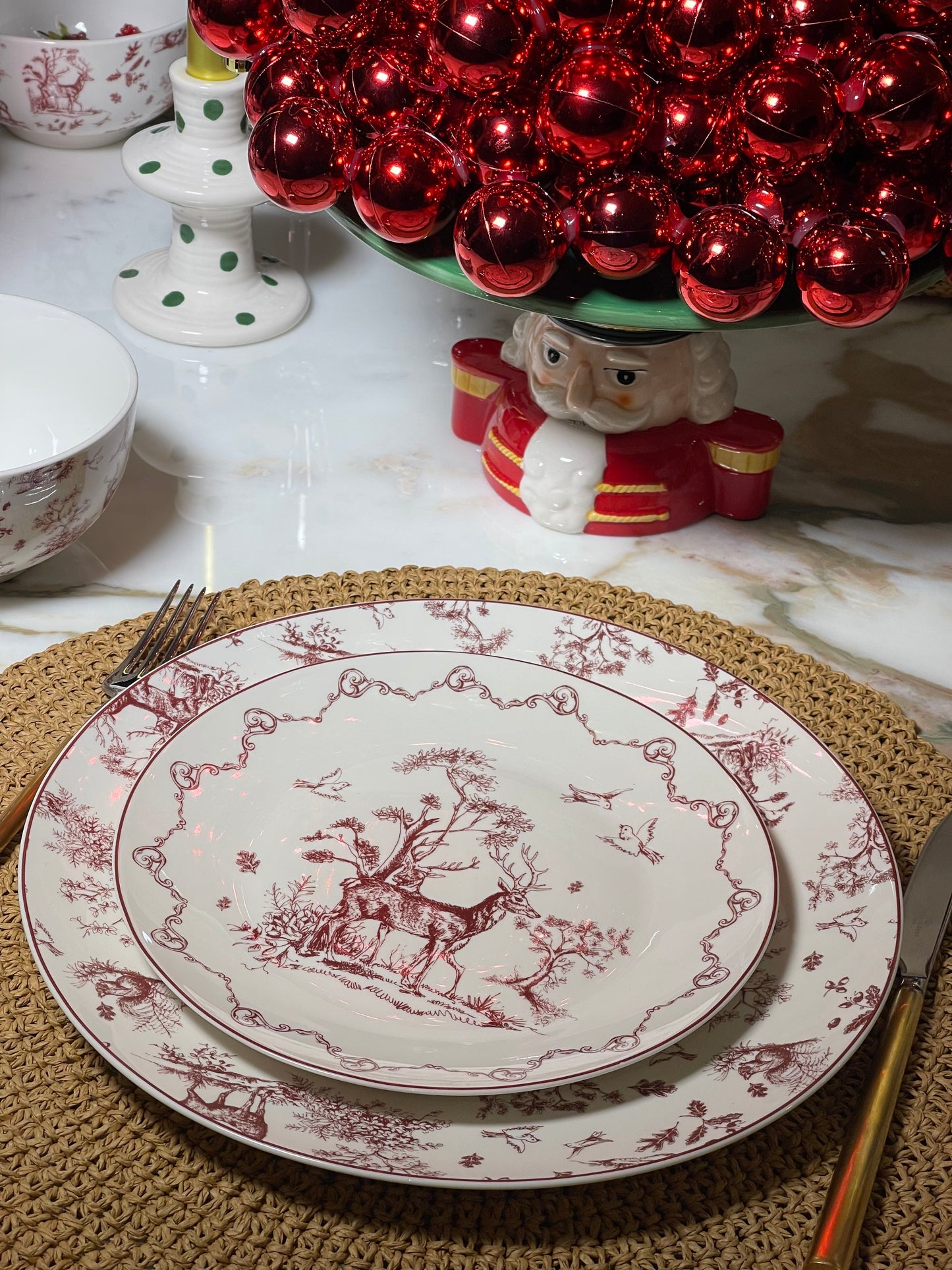 PRATO DE PEQUENO ALMOÇO Ø 20 CM PORCELANA VERMELHA BEGE