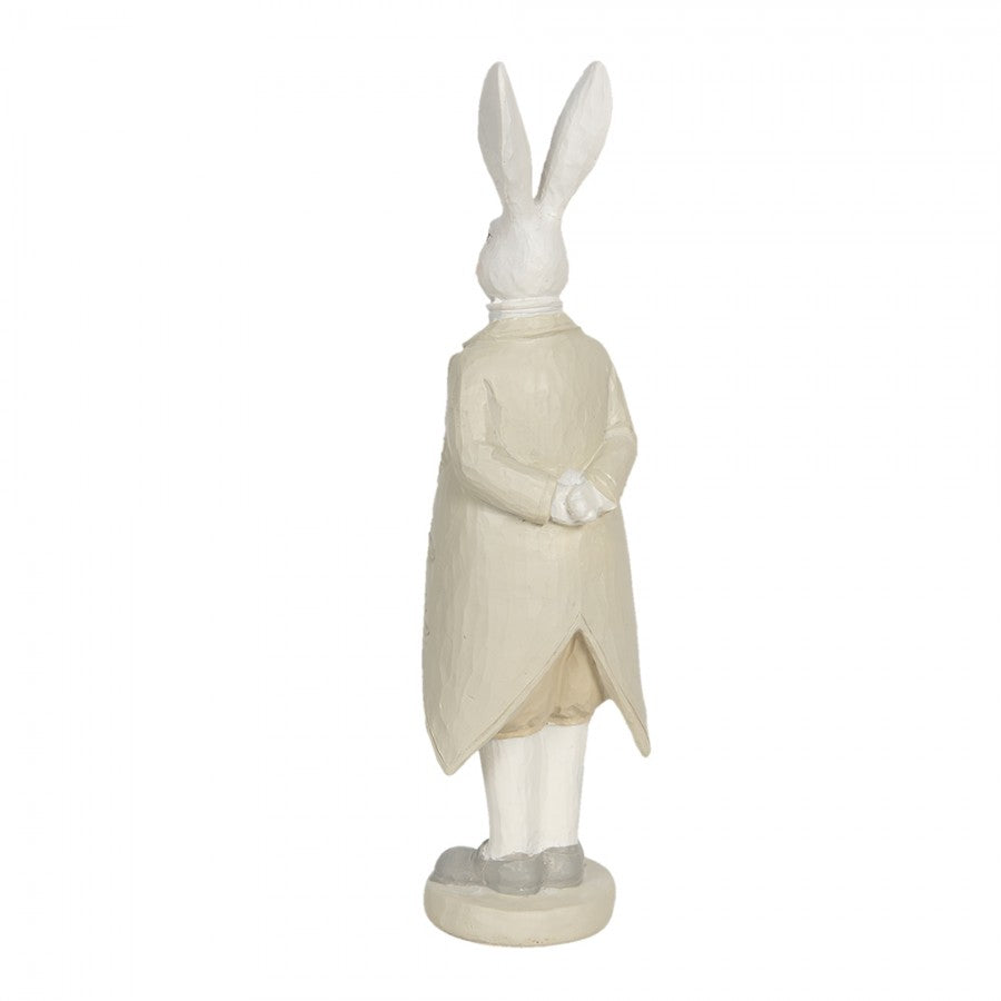 ESTÁTUA COELHO 9X9X30 CM BRANCO BEGE POLIRESINA