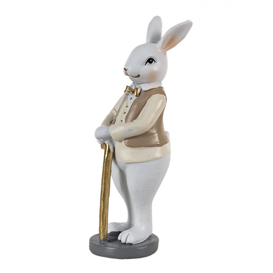 ESTÁTUA DE COELHO 5X5X15 CM BEGE BRANCO