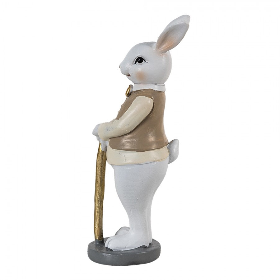 ESTÁTUA DE COELHO 5X5X15 CM BEGE BRANCO