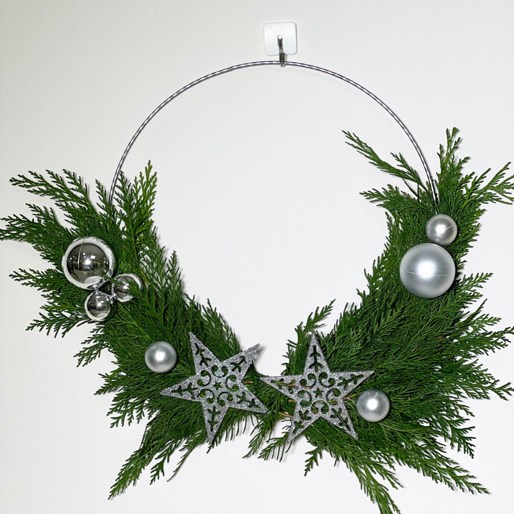 Guirlanda Estrela de Natal Prateada