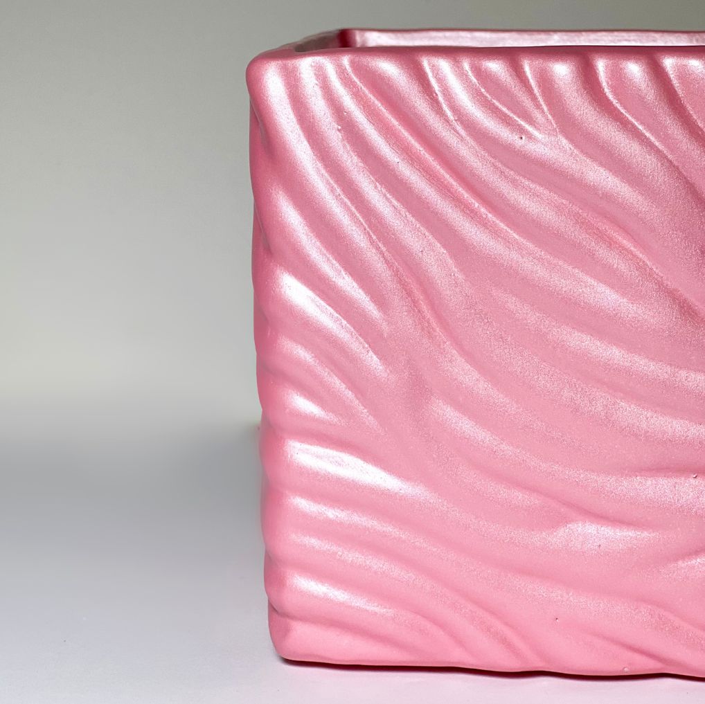VASO CUBO PINK DE LOUÇA PORTUGUESA COM DETAILS HANDMADE