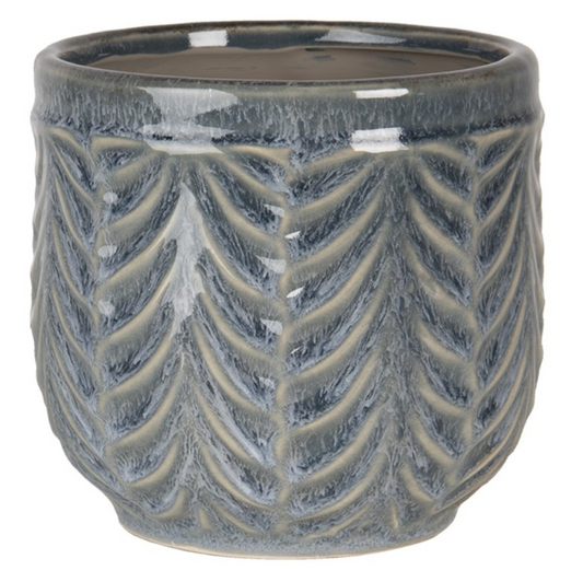 Vaso Cinza de Cerâmica