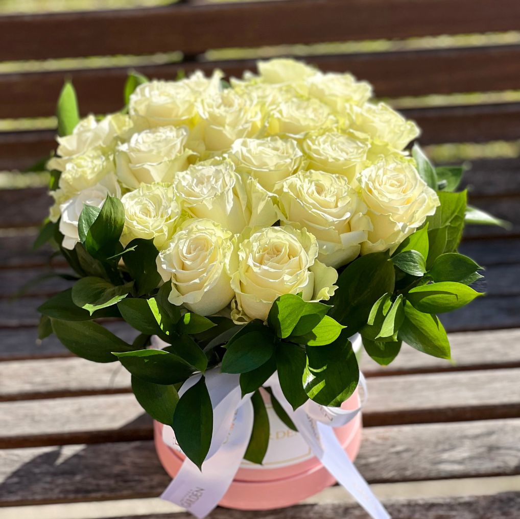 Box Clara 20 rosas Brancas