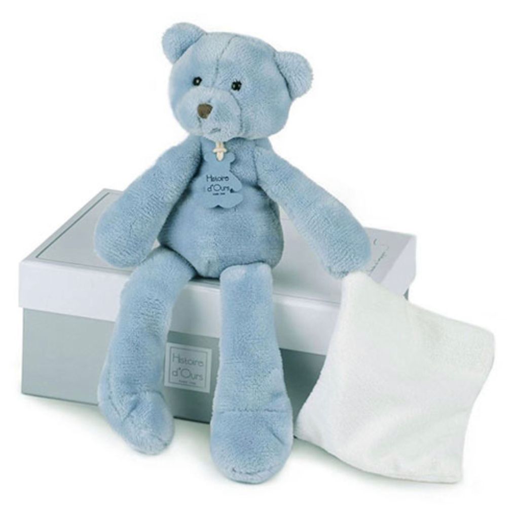 Peluche ursinho azul com Doudou - 30 cm