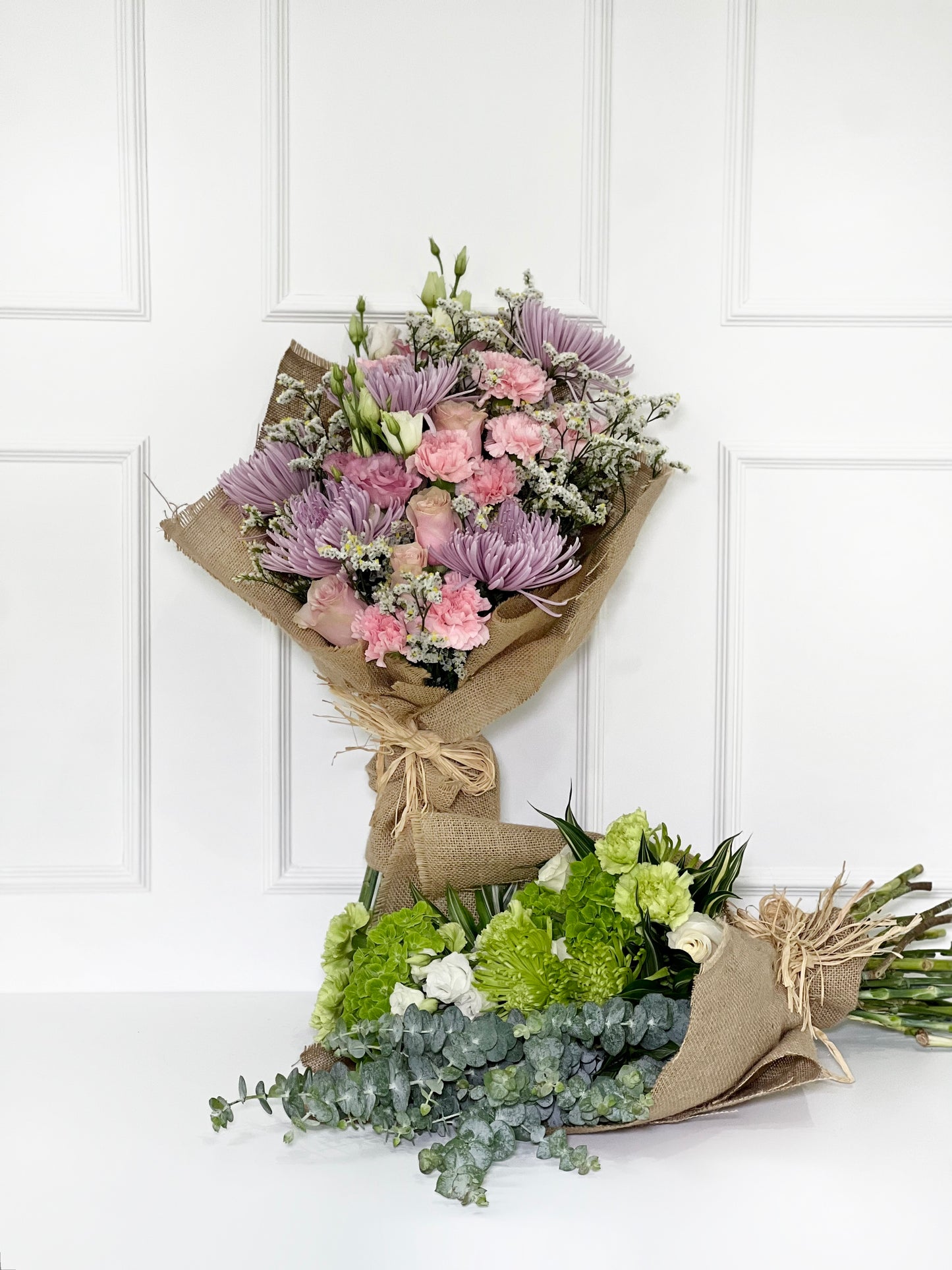 BOUQUET CAMPESTRE PINK COM JUTA DE LINHO CRU