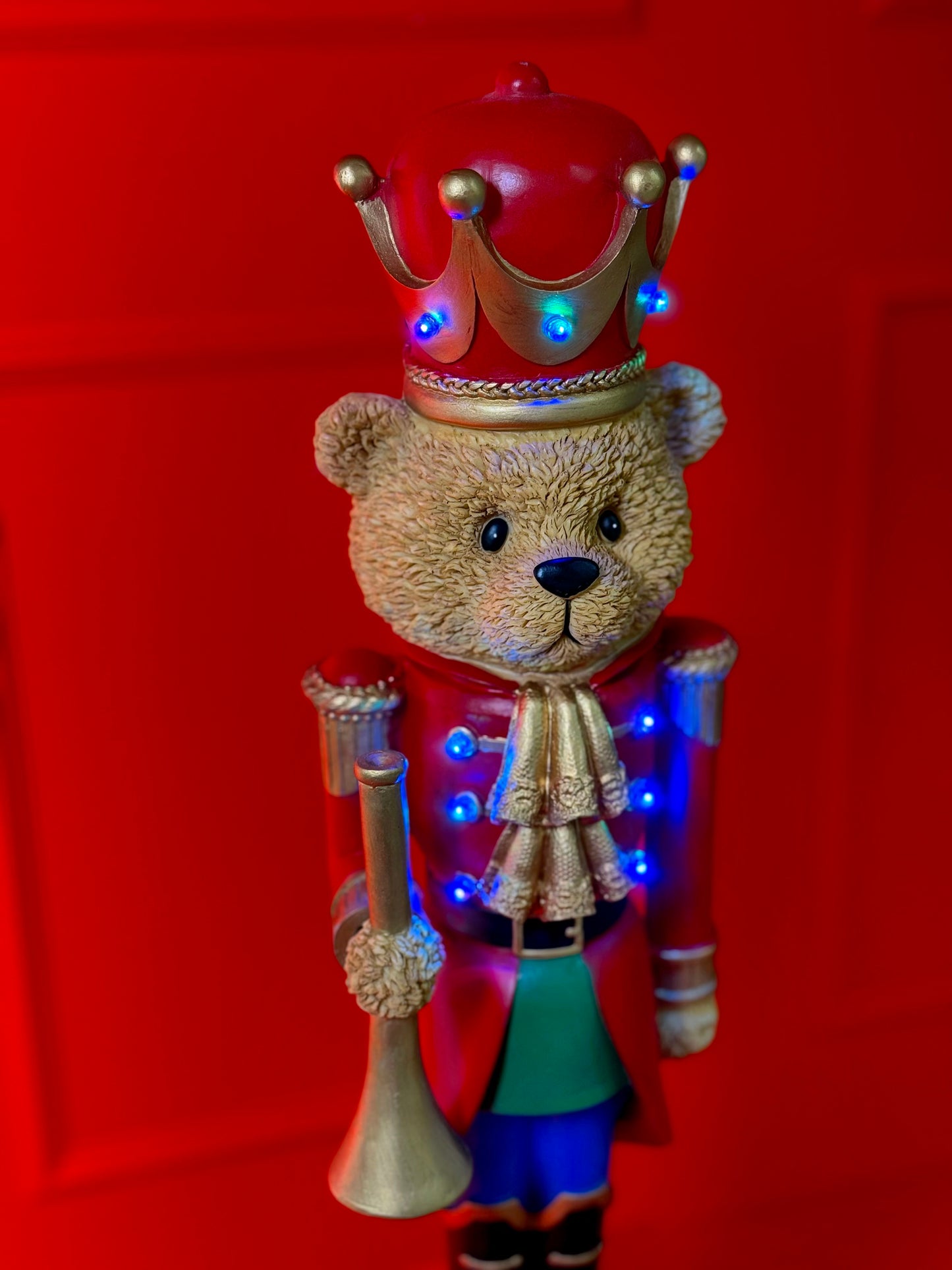 URSO SOLDADO DE CHUMBO DE NATAL COM LUZES