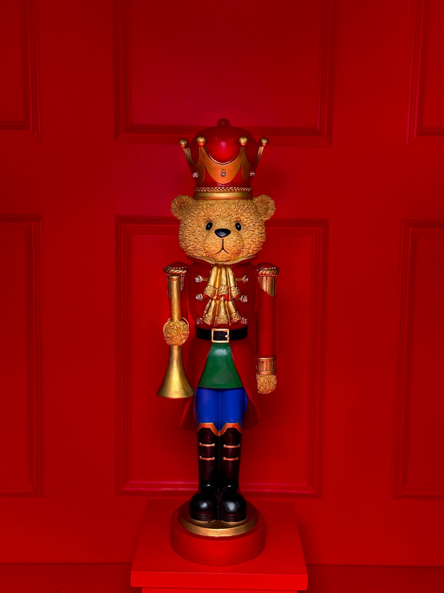 URSO SOLDADO DE CHUMBO DE NATAL COM LUZES