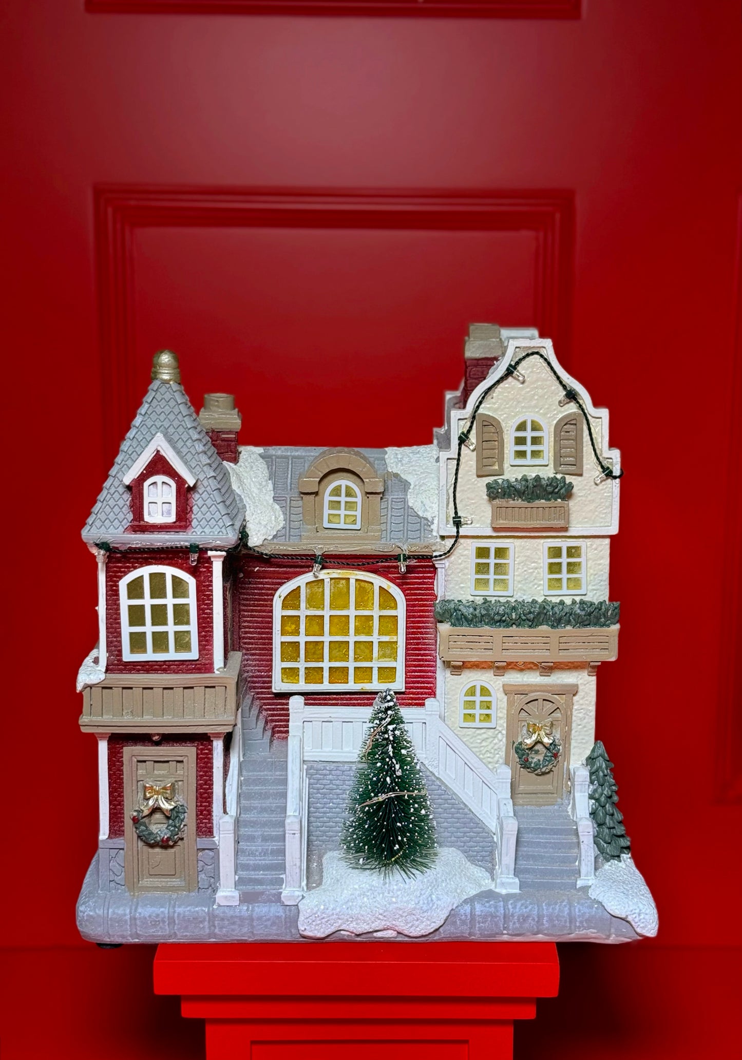 CASA WHITE DE NATAL COM LUZES LED