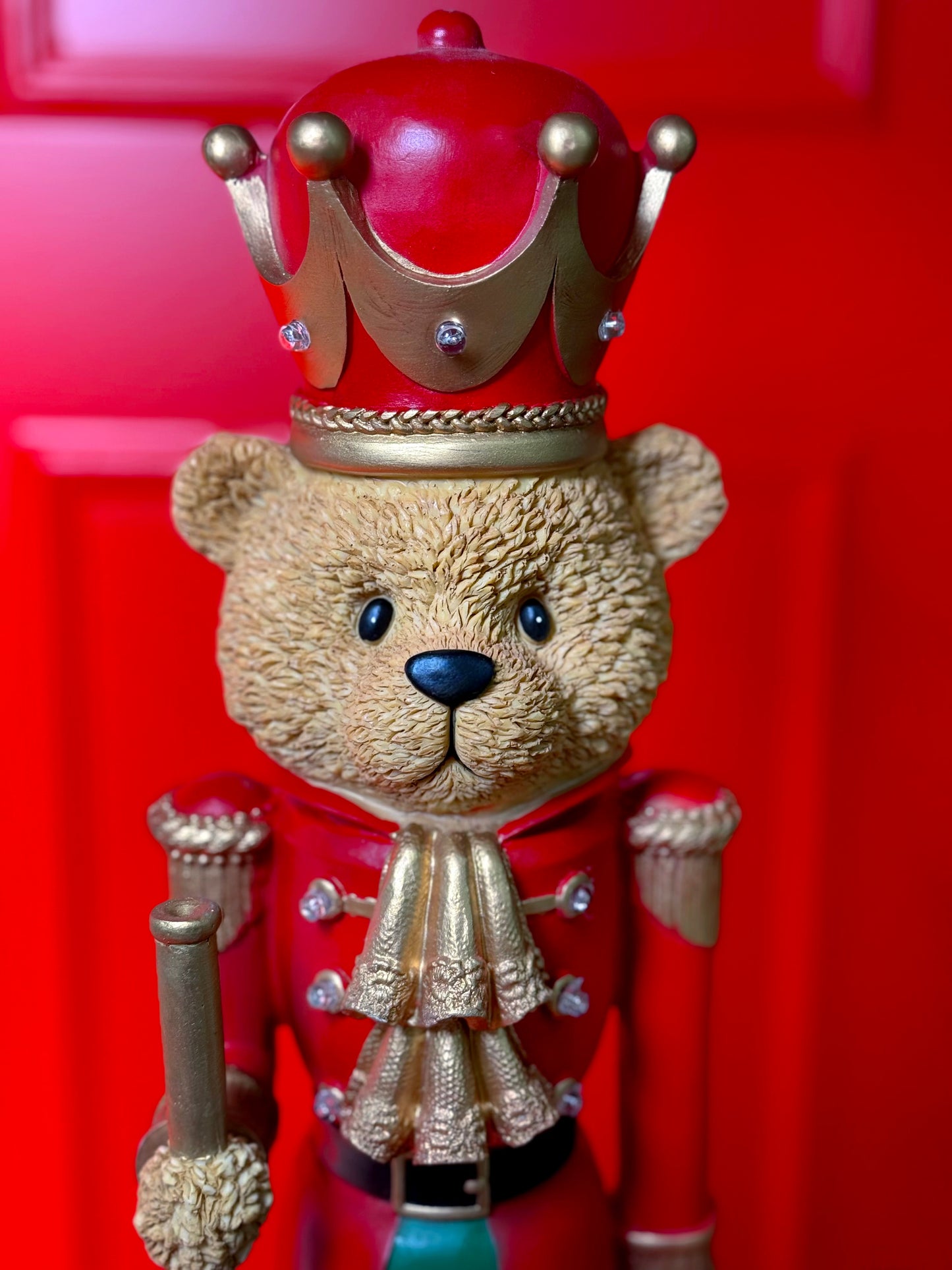 URSO SOLDADO DE CHUMBO DE NATAL COM LUZES