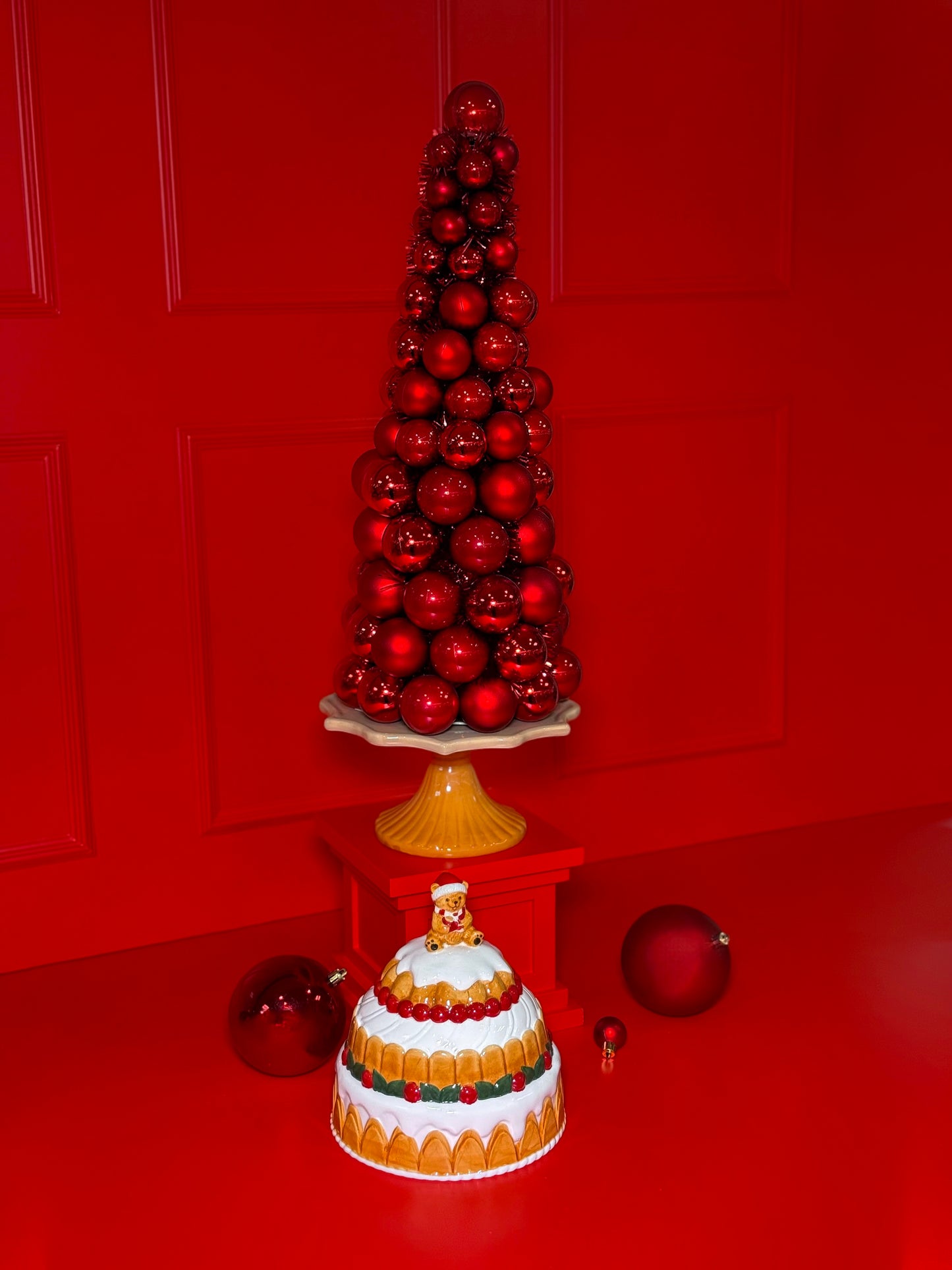 BOLEIRA COM URSO ORANGE DE NATAL