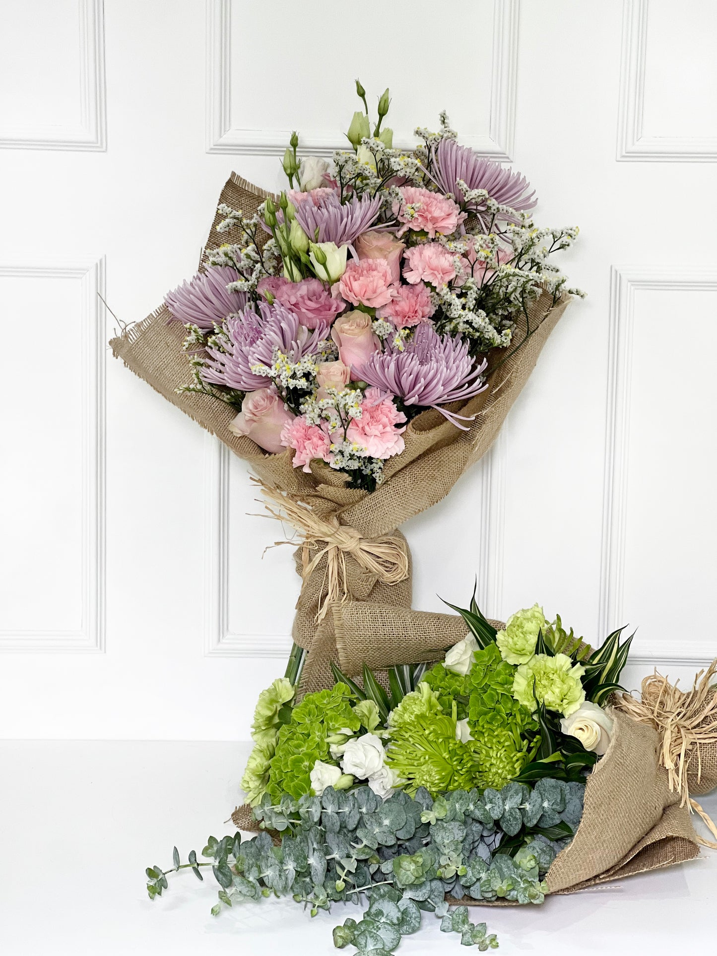 BOUQUET CAMPESTRE GREEN COM JUTA DE LINHO CRU