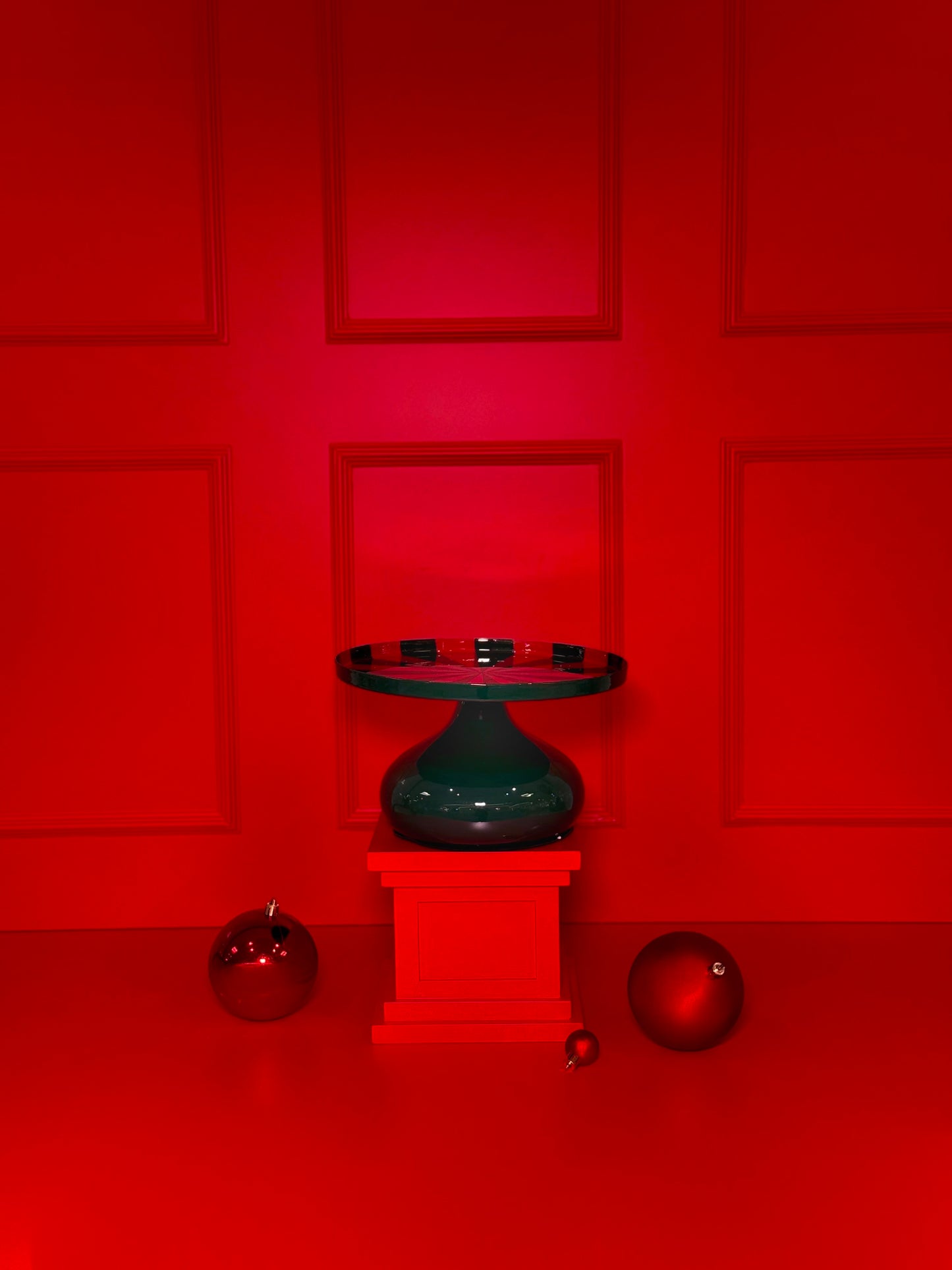 BOLEIRA CLASSIC CHRISTMAS COM PÉ REDONDO