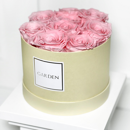BOX ROSAS PRESERVADAS COR DE ROSA TAMANHO M