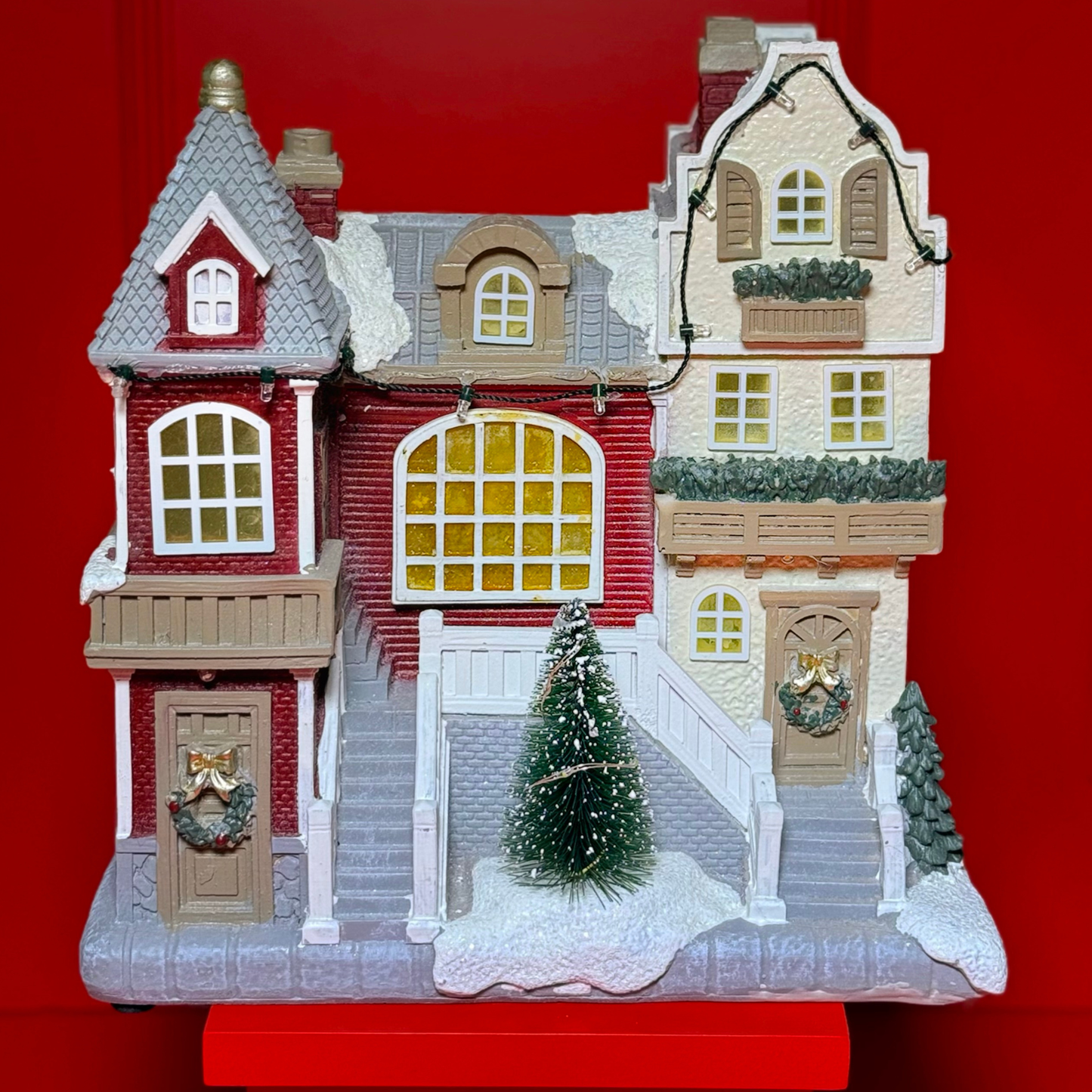 CASA WHITE DE NATAL COM LUZES LED