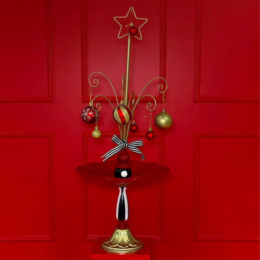 Artigo Decorativo de Natal – Árvore Ornamental com Bolas e Estrela