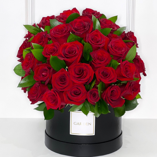 BOX BLACK CLASSIC COM 73 ROSAS VERMELHAS