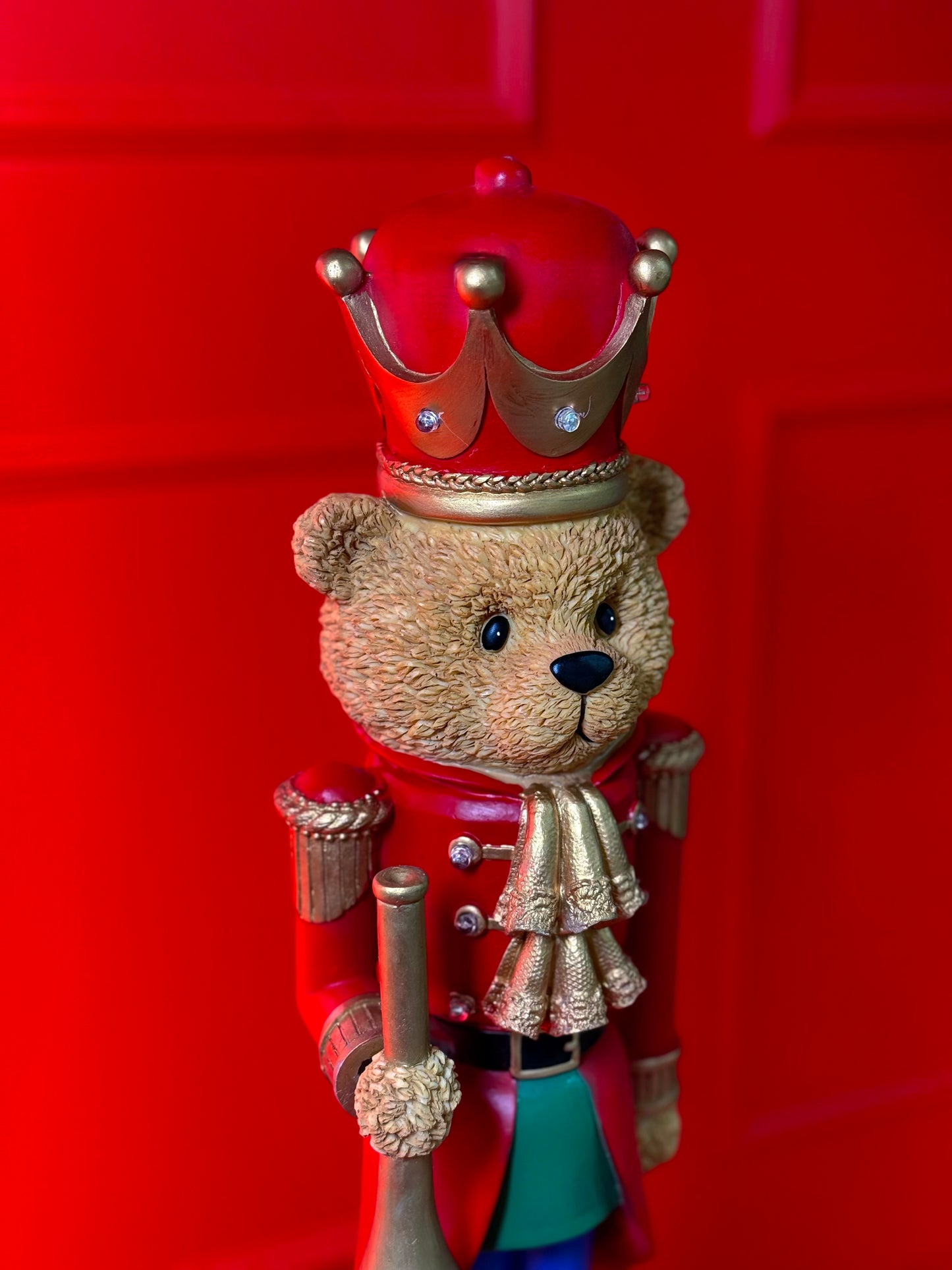 URSO SOLDADO DE CHUMBO DE NATAL COM LUZES