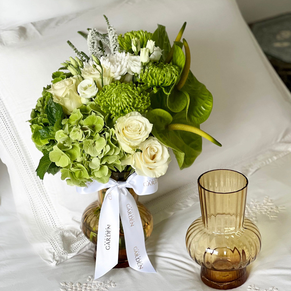VASO AMBER COM BOUQUET VIENA