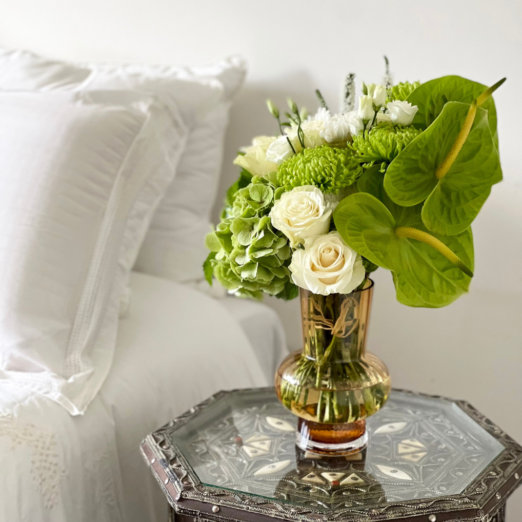 VASO AMBER COM BOUQUET VIENA