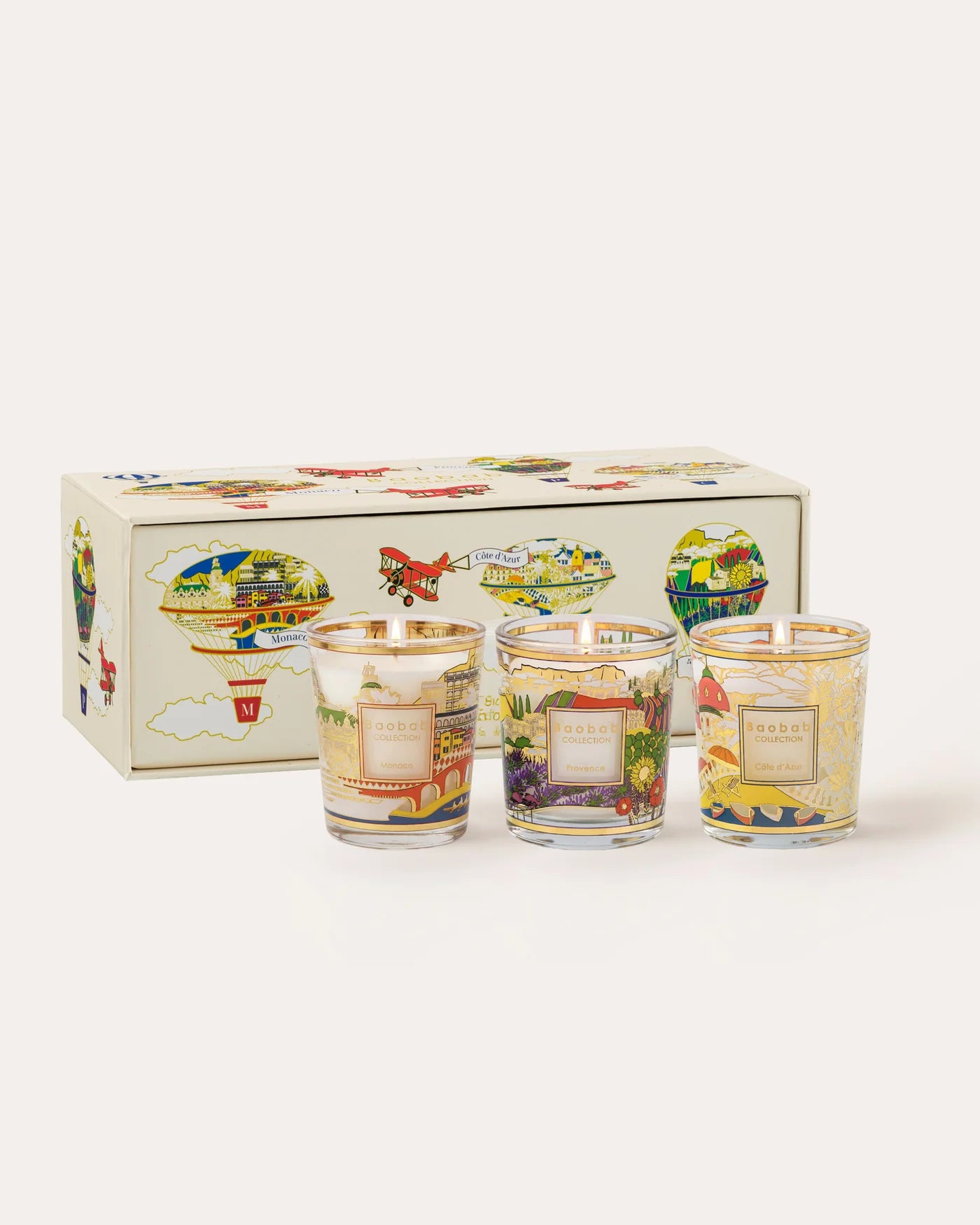 Trio de Velas de Viagem: Provença – Mônaco – Costa Azul