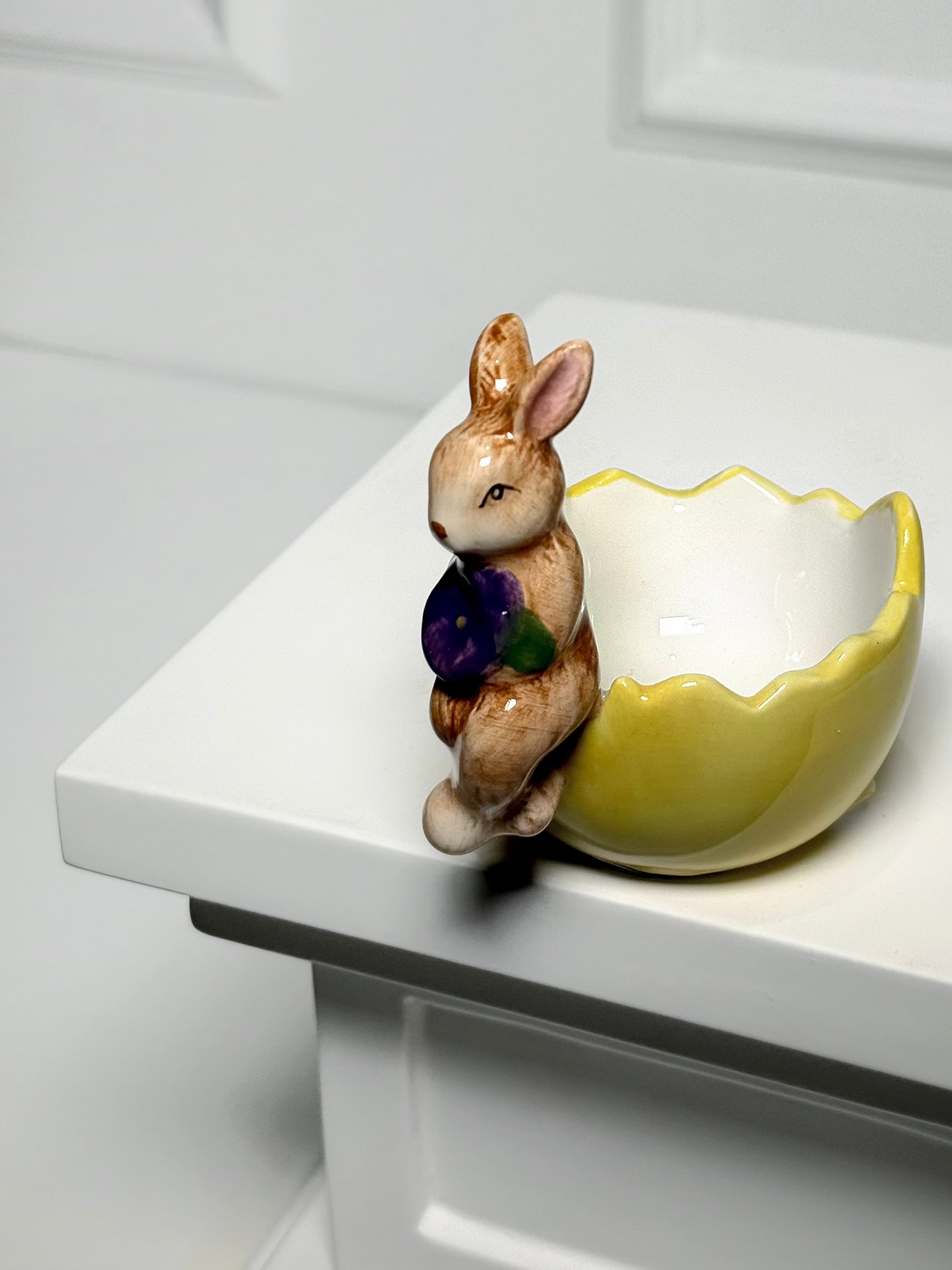 Porta-Ovos Decorativo com Coelhinho