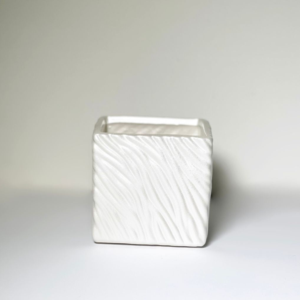 O vaso cubo de louça da Bottega Garden