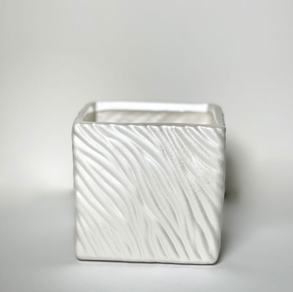O vaso cubo de louça da Bottega Garden