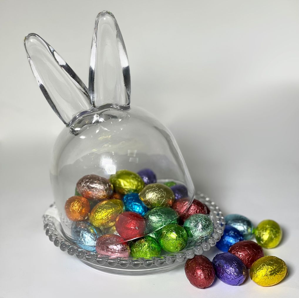 Cobertura de cristal com orelhas de coelho 200g de chocolates