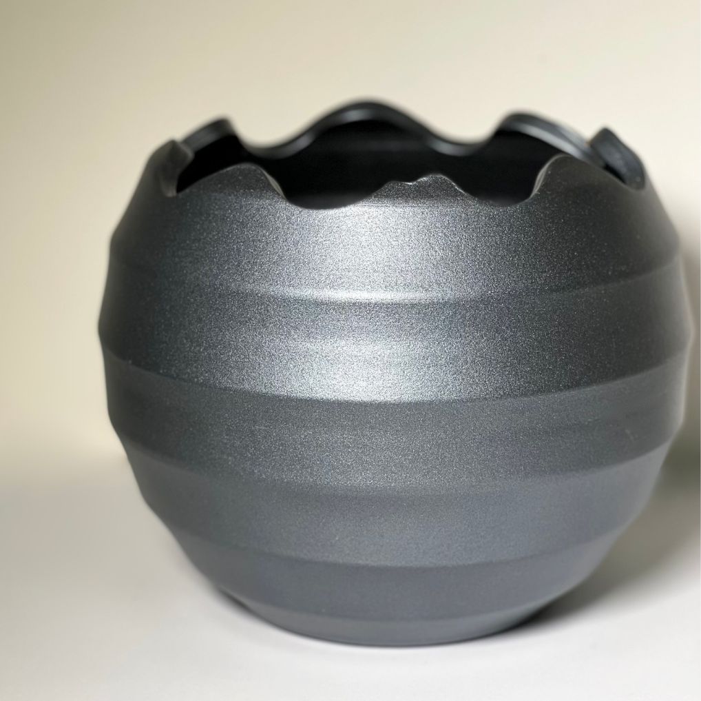 Vaso Bola Recortado Mini Cinza