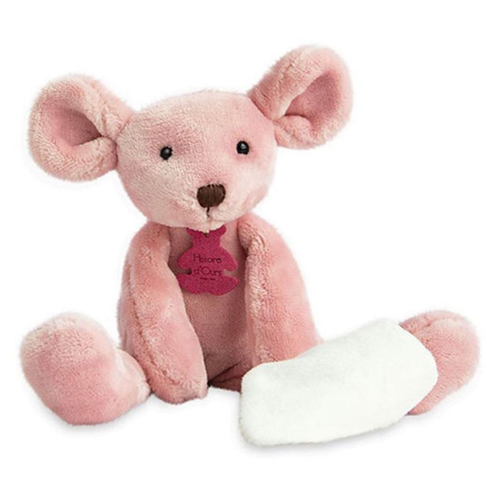 Ratinho rosa peluche com Doudou - 30 cm